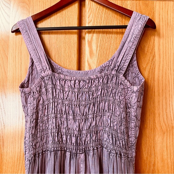 Romantic Boho Peasant Renaissance Medieval Pink Purple Embroidered Corset Dress - Picture 10 of 10